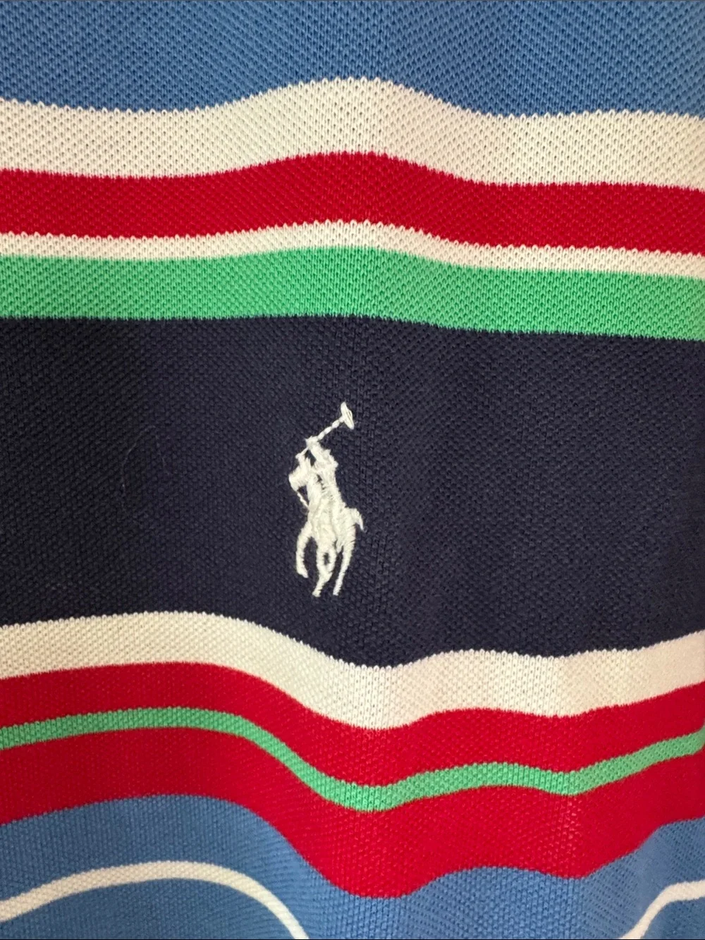 Polo by Ralph Lauren Men’s Multicolor Stripe Pique/Mesh Shirt